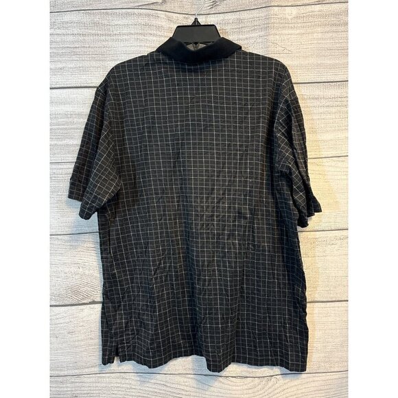 Bugatchi Uomo Mens Black & White Grid Polo Shirt Size XL - Picture 3 of 3